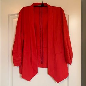 Cherry Red Linen Blazer